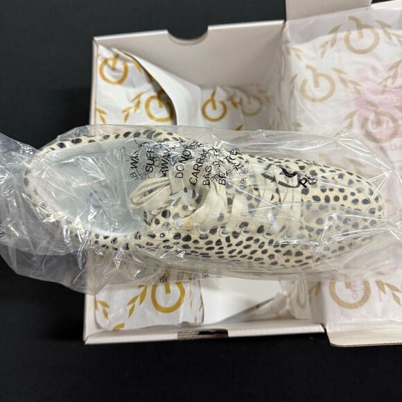 New Official Program Calf Hair Leopard White Black Platform Sneakers 10 - Picture 2 of 7
